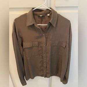Women’s Green Vince Button Down Blouse - Size M